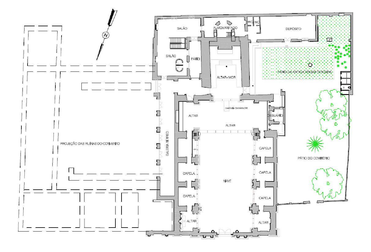 Floor plan of the ground floor of Our Lady of
Carmo Church