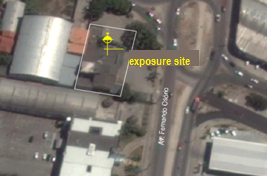 Location of the second environment of exposure of samples in neighborhood Três
Vendas (Adapted from Google Earth).