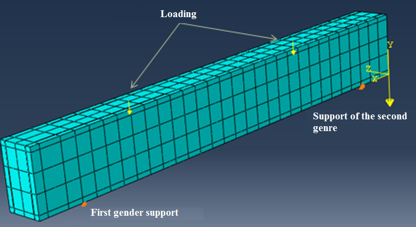 Numerical
model used in finite element analysis.